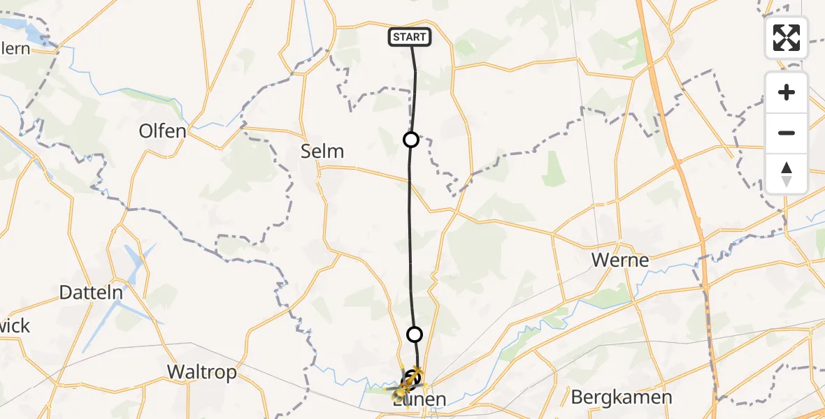 Routekaart van de vlucht: Rettungshubschrauber nach Sankt Marien Hospital