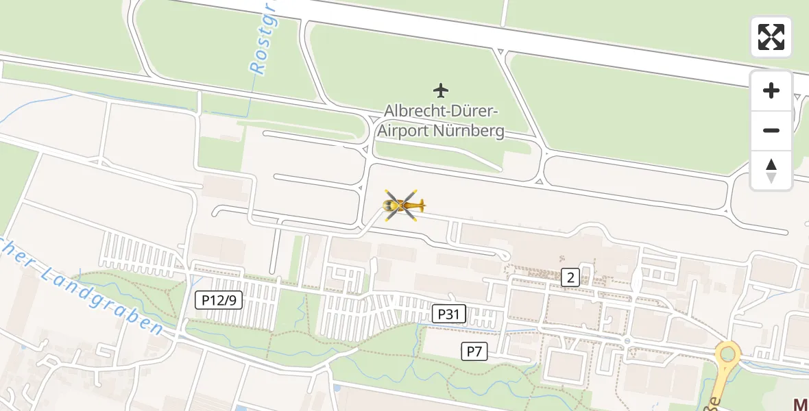 Flugroute Ambulanzhubschrauber Flughafen Nuremberg - Flughafen Nuremberg, 02 April 2026, 15:02