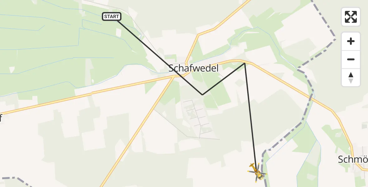 Flugroute Rettungshubschrauber Bad Bodenteich - Bad Bodenteich, 02 April 2026, 15:03