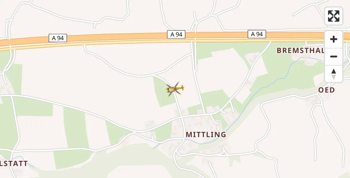 Routekaart van de vlucht: Rettungshubschrauber nach Neuötting