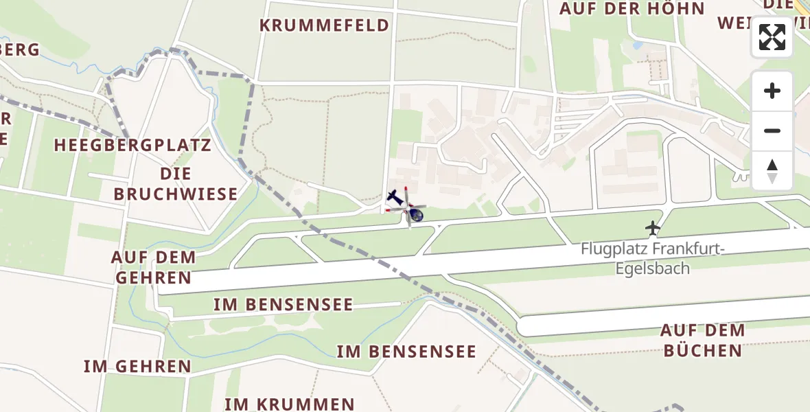 Routekaart van de vlucht: Polizeihubschrauber nach Flughafen Frankfurt-Egelsbach