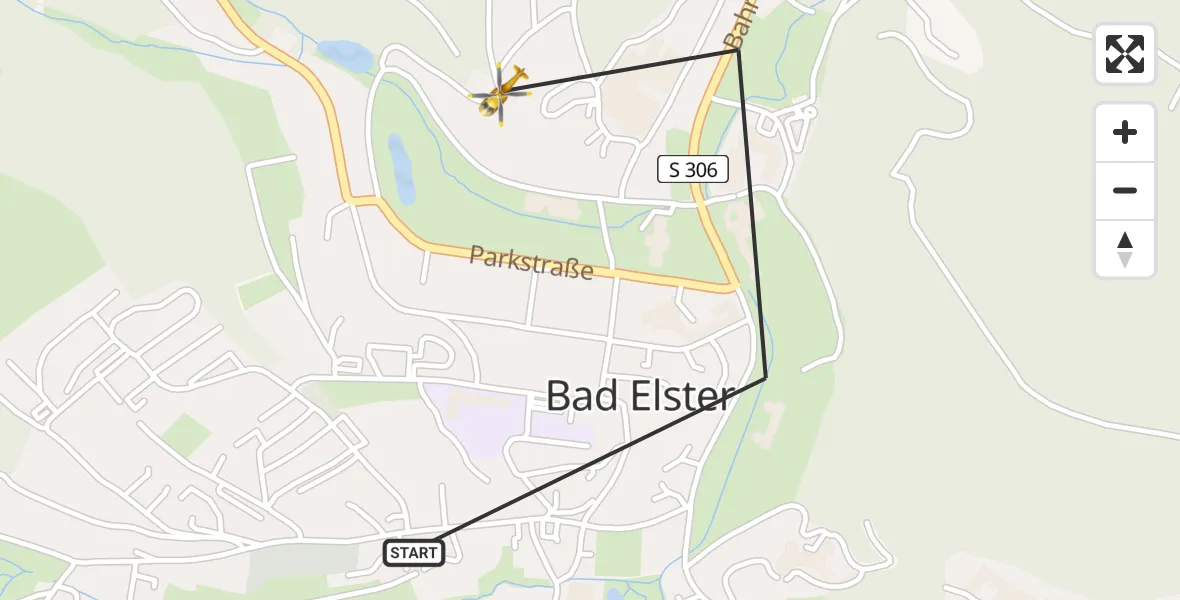 Routekaart van de vlucht: Rettungshubschrauber nach Bad Elster, Arnsgrüner Kirchsteig