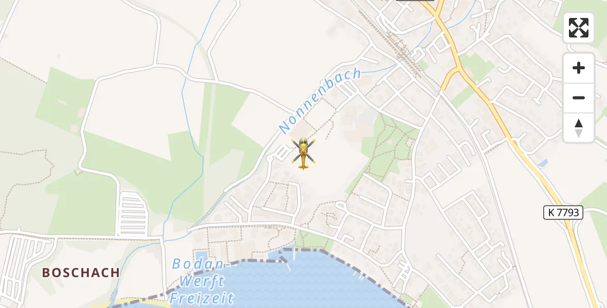 Flugroute Rettungshubschrauber Kressbronn am Bodensee - Kressbronn am Bodensee, 02 April 2026, 16:39