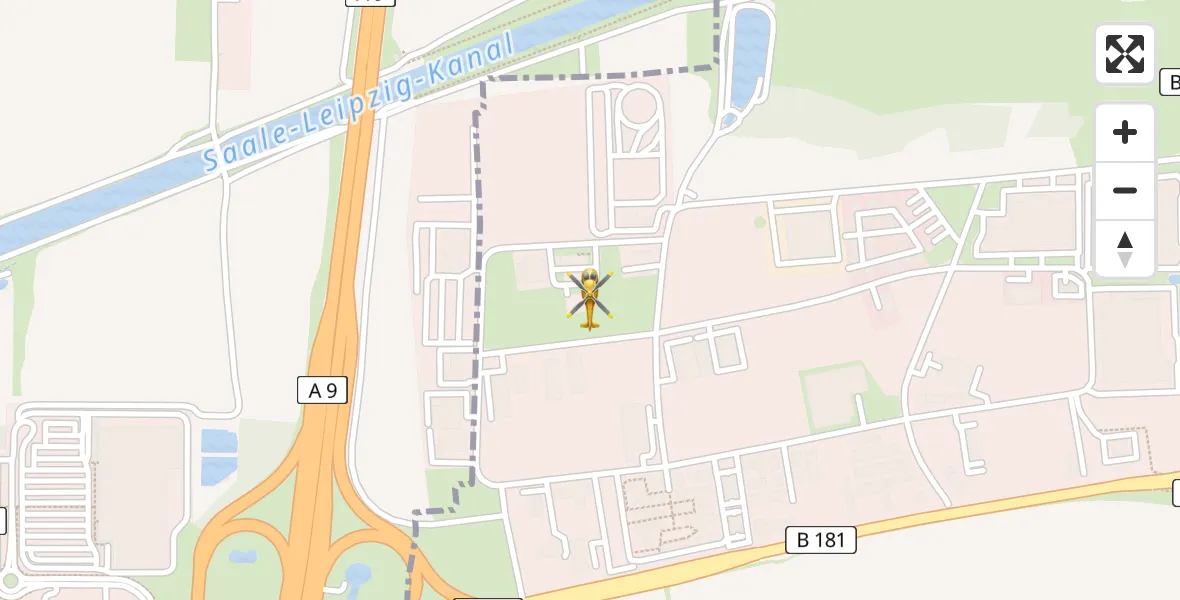 Routekaart van de vlucht: Rettungshubschrauber nach ADAC Air Rescue Station Leipzig/Schkeuditz-Dölzig Hubschrauberlandeplatz (Christoph 61)