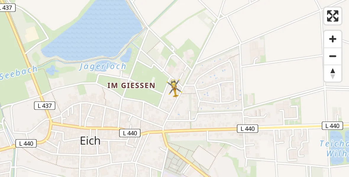 Flugroute Rettungshubschrauber Eich - Eich, 02 April 2026, 17:15