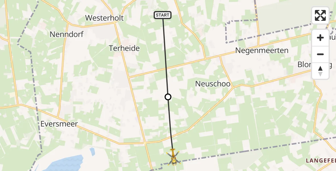 Routekaart van de vlucht: Rettungshubschrauber nach Westerholt, Birkenweg