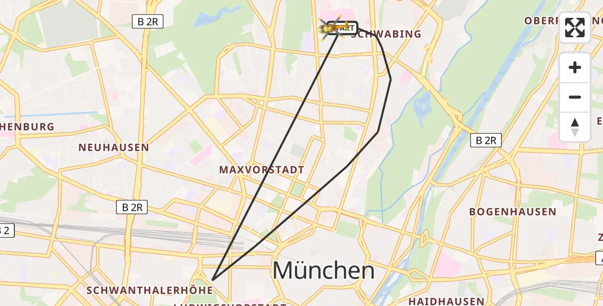 Flugroute Rettungshubschrauber München - München, 02 April 2026, 17:29