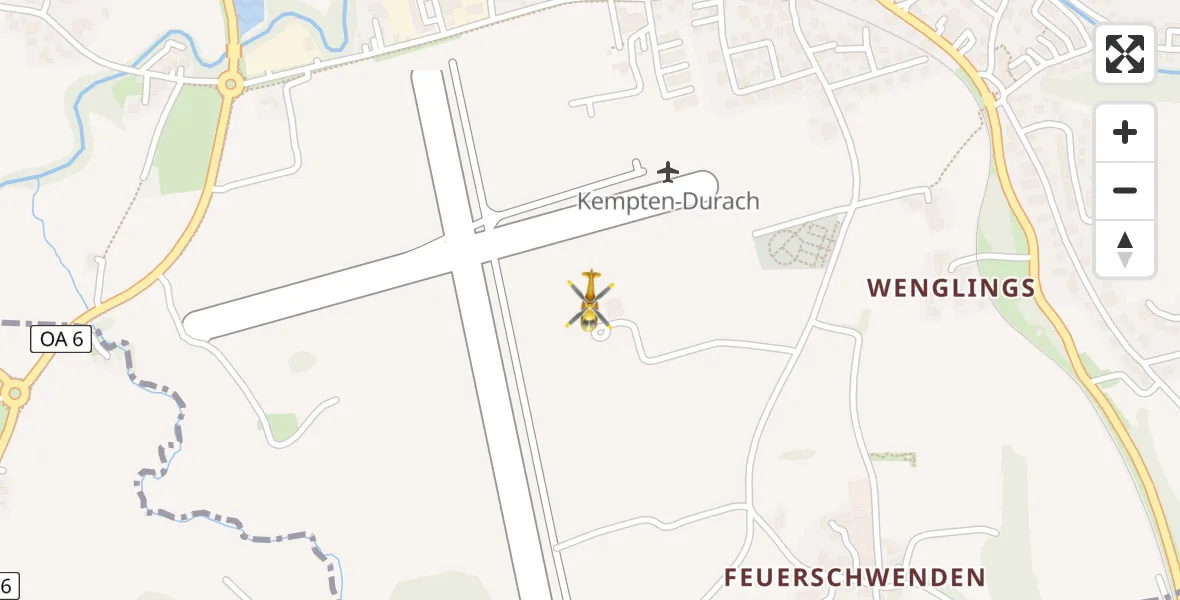 Flugroute Rettungshubschrauber Kempten-Durach Flugplatz - Kempten-Durach Flugplatz, 02 April 2026, 17:37