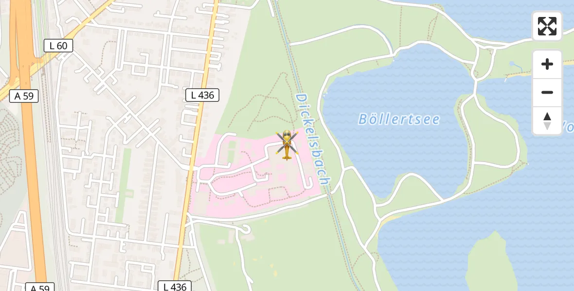 Flugroute Rettungshubschrauber Duisburg Air Rescue Hubschrauberlandeplatz (Christoph 9) - Duisburg Air Rescue Hubschrauberlandeplatz (Christoph 9), 02 April 2026, 18:53