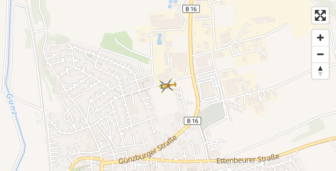 Flugroute Rettungshubschrauber Ichenhausen - Ichenhausen, 02 April 2026, 19:10
