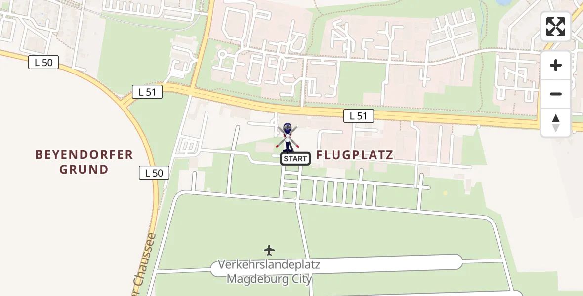 Routekaart van de vlucht: Polizeihubschrauber nach Magdeburg, Carnotstraße