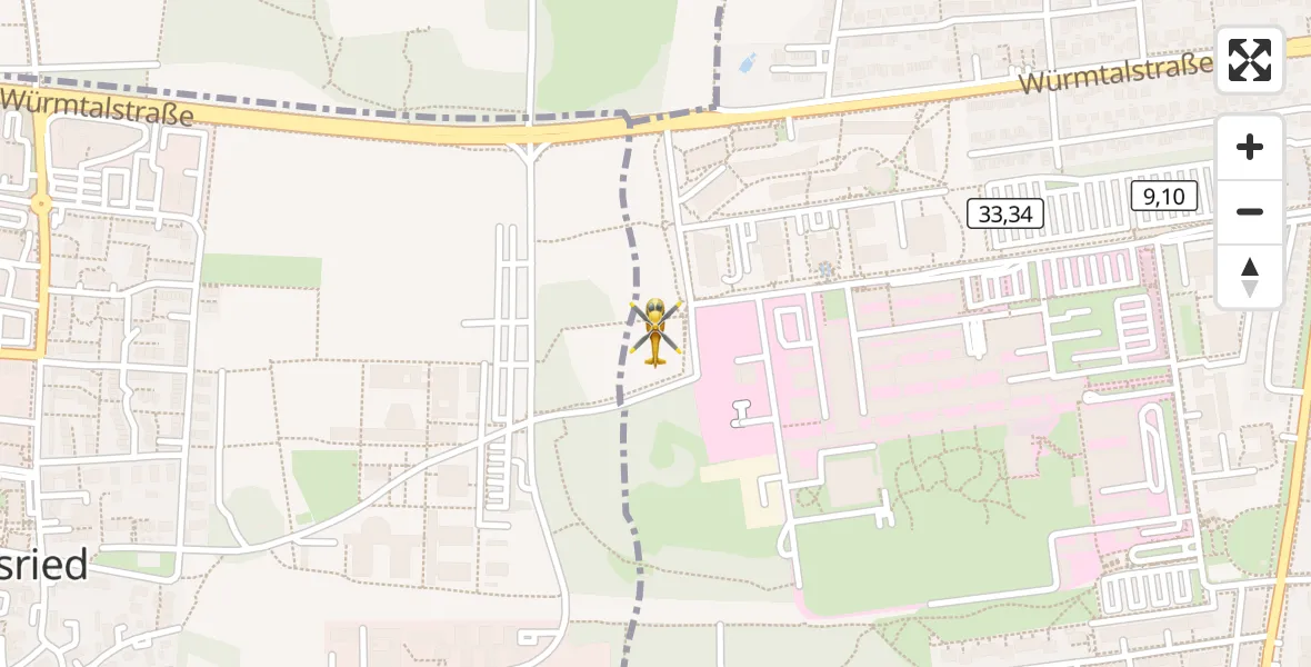 Flugroute Rettungshubschrauber DRF Air Rescue München Hubschrauberlandeplatz - DRF Air Rescue München Hubschrauberlandeplatz, 02 April 2026, 20:53