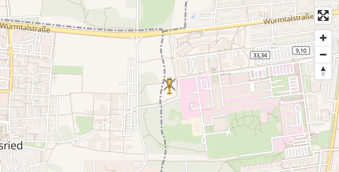 Flugroute Rettungshubschrauber DRF Air Rescue München Hubschrauberlandeplatz - DRF Air Rescue München Hubschrauberlandeplatz, 02 April 2026, 20:53