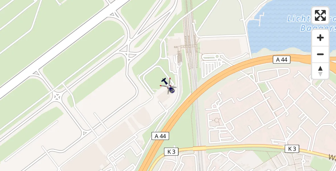 Routekaart van de vlucht: Polizeihubschrauber nach Düsseldorf Flughafen