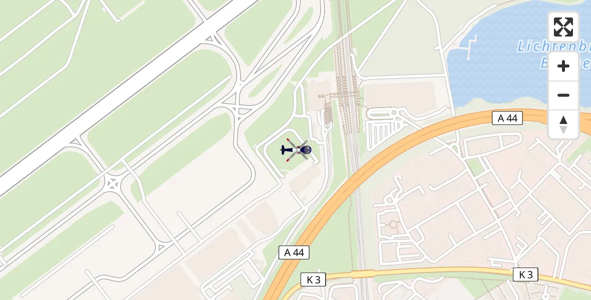 Flugroute Polizeihubschrauber Düsseldorf Flughafen - Düsseldorf Flughafen, 03 April 2026, 01:46