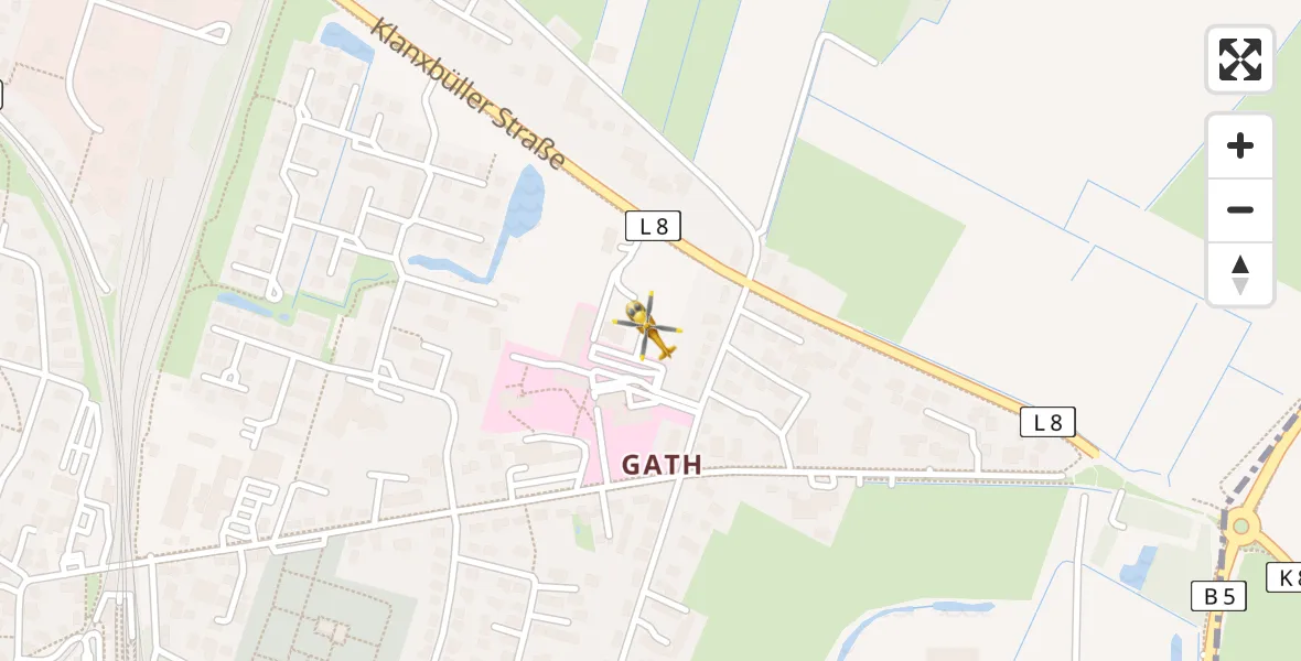 Routekaart van de vlucht: Rettungshubschrauber nach Niebüll, Gather Landstraße