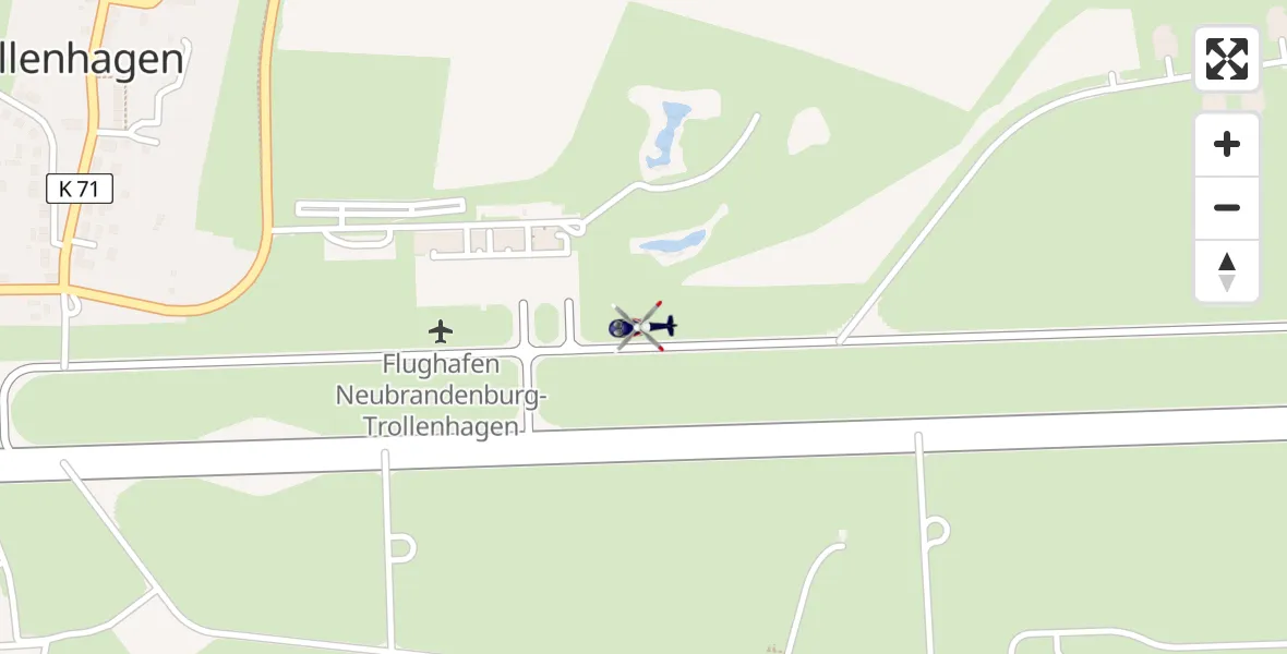 Flugroute Polizeihubschrauber Neubrandenburg Trollenhagen Flughafen - Neubrandenburg Trollenhagen Flughafen, 03 April 2026, 05:26