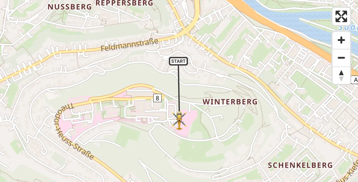 Routekaart van de vlucht: Rettungshubschrauber nach Saarbrücken, Winterberg