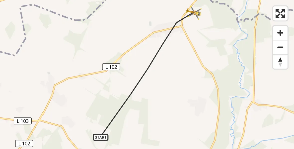Flugroute Rettungshubschrauber Groß Pankow (Prignitz) - Groß Pankow (Prignitz), 03 April 2026, 08:57