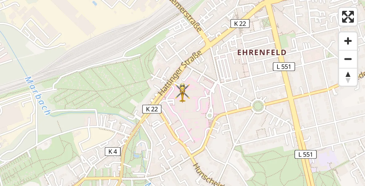 Flugroute Ambulanzhubschrauber Bochum - Bochum, 03 April 2026, 09:06