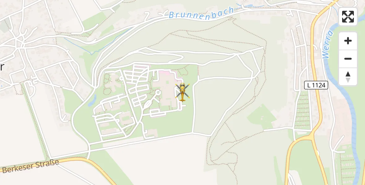 Flugroute Rettungshubschrauber Helios Clinic Meiningen - Helios Clinic Meiningen, 03 April 2026, 09:14