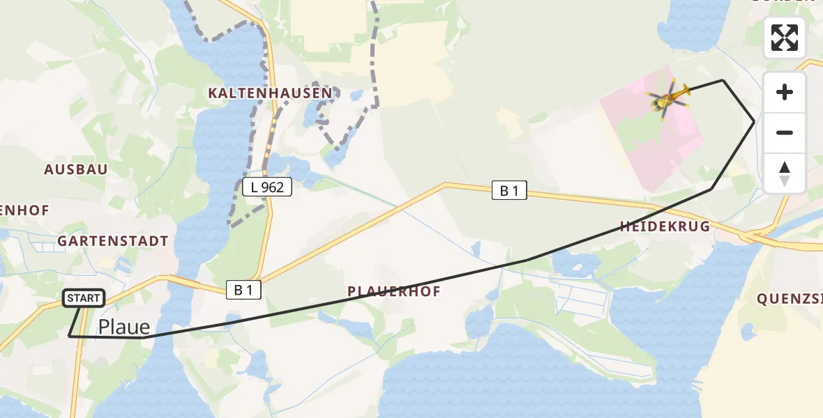 Flugroute Rettungshubschrauber Brandenburg an der Havel - Brandenburg an der Havel, 03 April 2026, 10:02