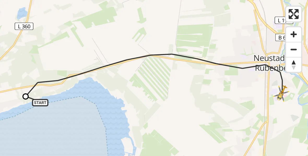 Flugroute Rettungshubschrauber Wunstorf - Neustadt am Rübenberge, 03 April 2026, 11:12