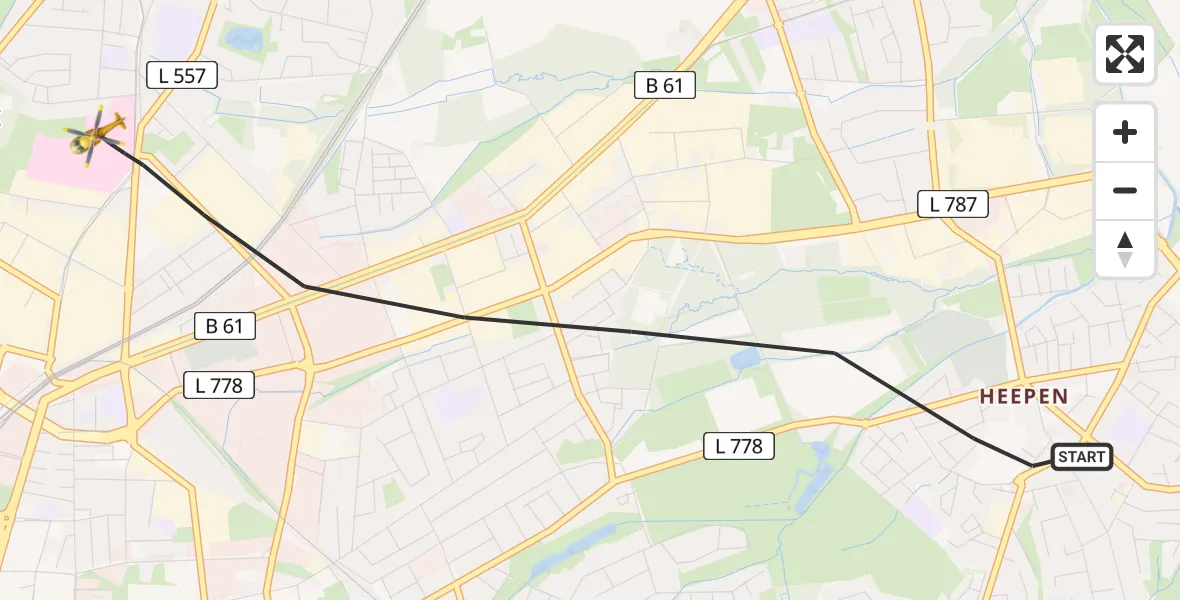 Flugroute Rettungshubschrauber Bielefeld - Bielefeld, 03 April 2026, 11:22