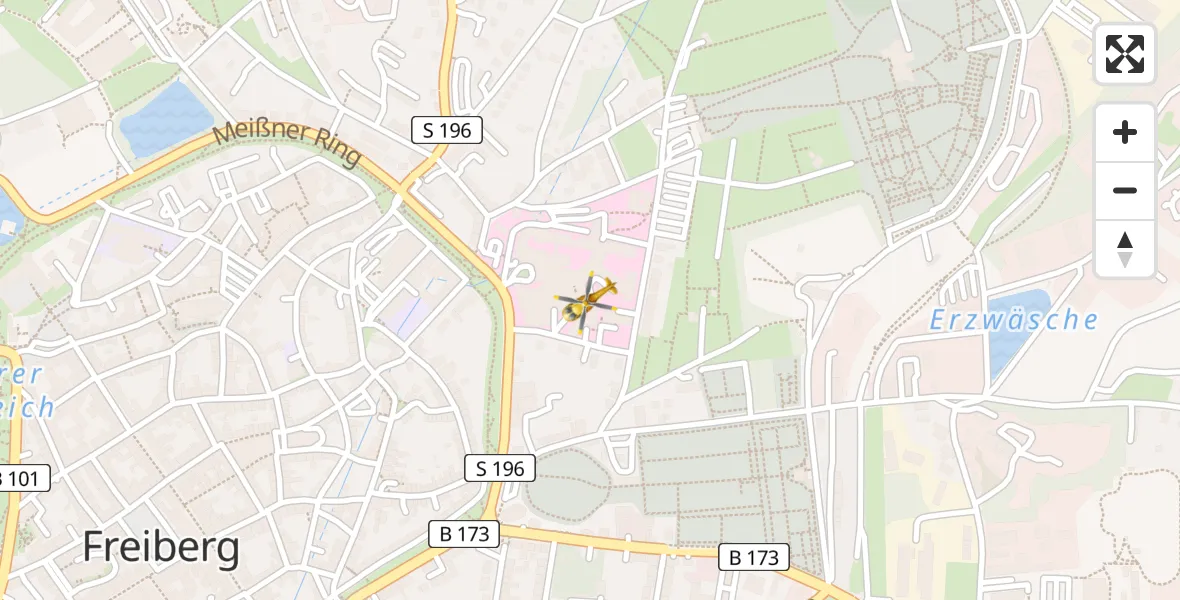 Flugroute Rettungshubschrauber Freiberg - Freiberg, 03 April 2026, 12:14