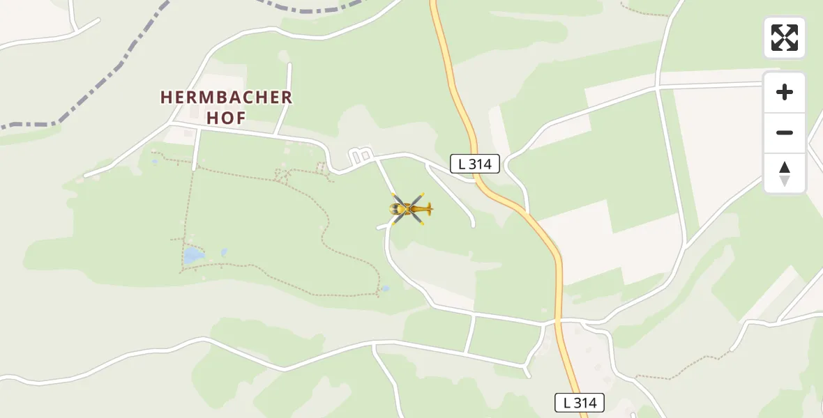 Flugroute Rettungshubschrauber Freisen - Freisen, 03 April 2026, 12:49