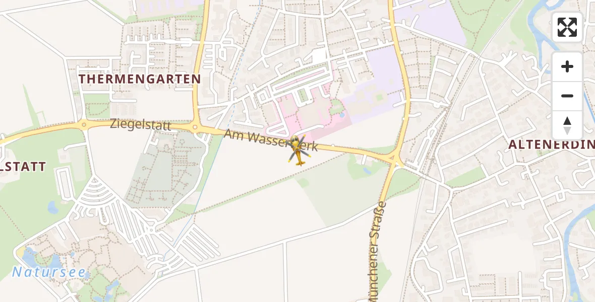 Flugroute Rettungshubschrauber Erding District Hospital - Erding District Hospital, 03 April 2026, 13:09