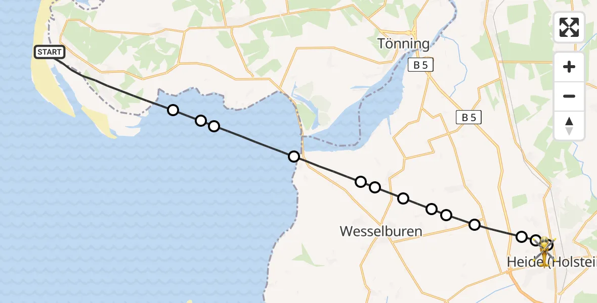 Routekaart van de vlucht: Rettungshubschrauber nach Heide, Am Nussgang