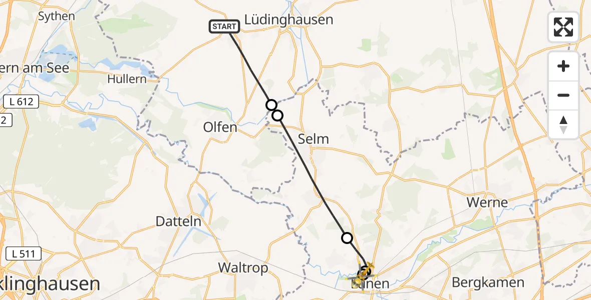 Routekaart van de vlucht: Rettungshubschrauber nach Sankt Marien Hospital