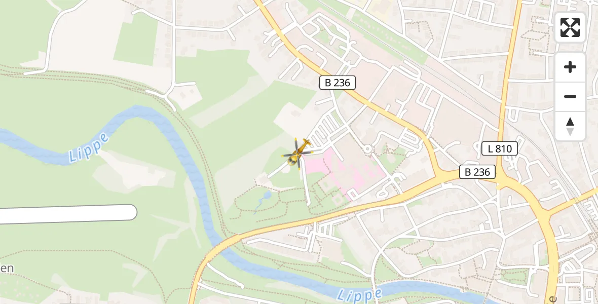 Flugroute Rettungshubschrauber Sankt Marien Hospital - Sankt Marien Hospital, 03 April 2026, 13:38