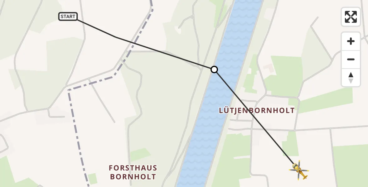 Routekaart van de vlucht: Rettungshubschrauber nach Bornholt, Dorfstraße