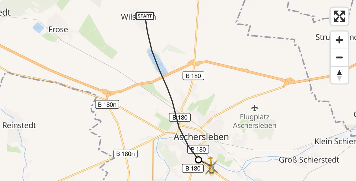 Routekaart van de vlucht: Rettungshubschrauber nach Aschersleben, Waldemar-Holtz-Straße