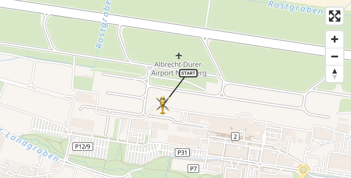 Flugroute Ambulanzhubschrauber Flughafen Nuremberg - Flughafen Nuremberg, 03 April 2026, 15:35