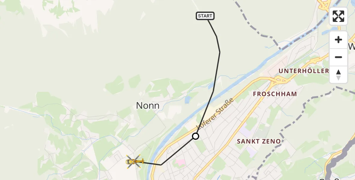 Flugroute Rettungshubschrauber Bad Reichenhall - Bad Reichenhall, 03 April 2026, 15:47