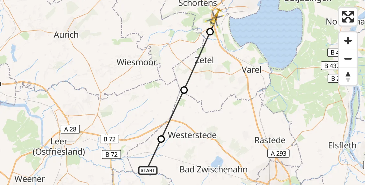 Routekaart van de vlucht: Rettungshubschrauber nach Sande, Am Gut Sanderbusch