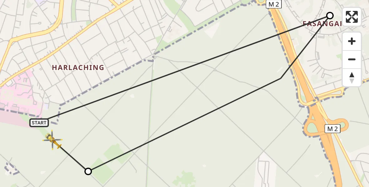 Routekaart van de vlucht: Rettungshubschrauber nach ADAC Air Rescue Center Hubschrauberlandeplatz (Christoph 1)