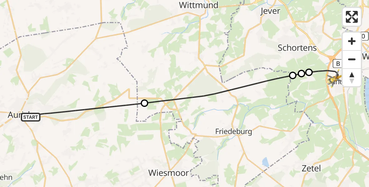Routekaart van de vlucht: Rettungshubschrauber nach Sande, Am Gut Sanderbusch