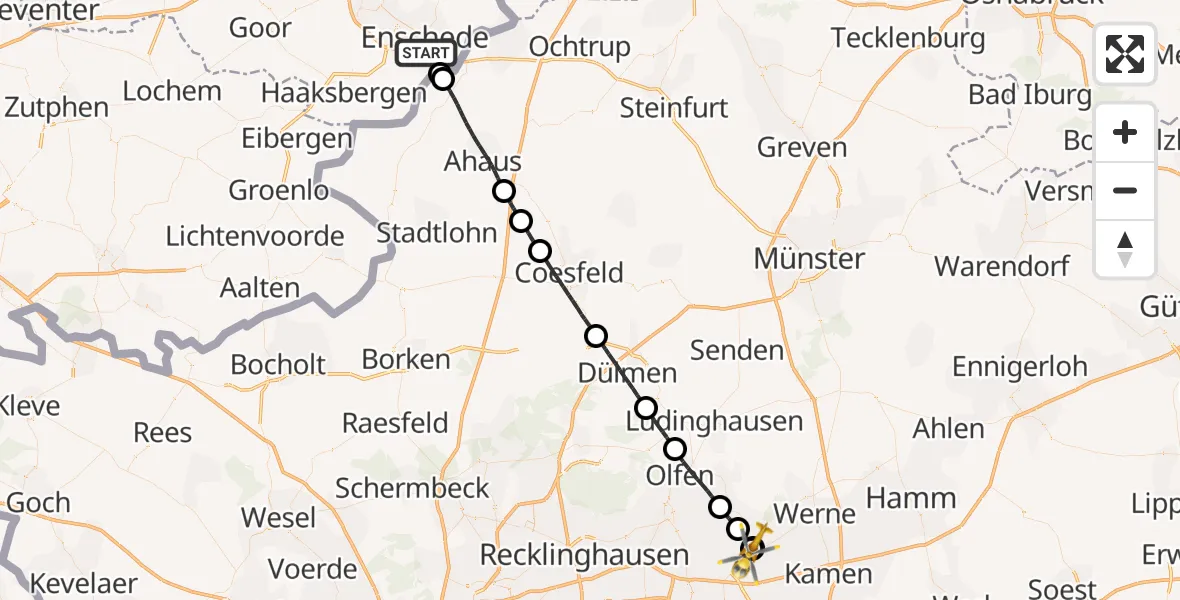 Routekaart van de vlucht: Rettungshubschrauber nach Sankt Marien Hospital