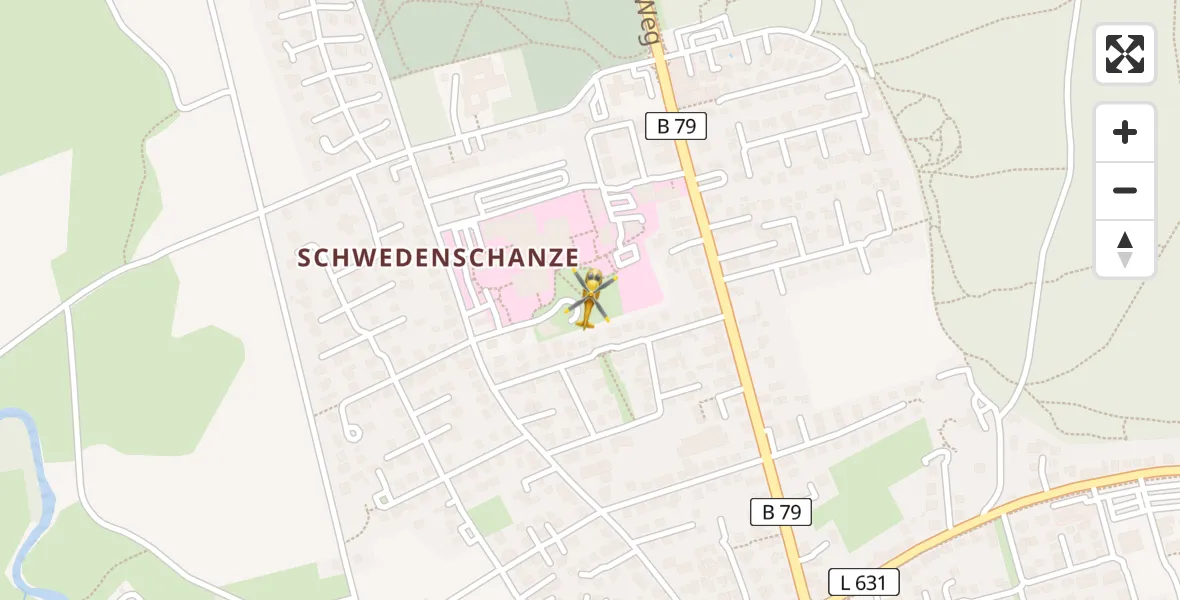 Routekaart van de vlucht: Rettungshubschrauber nach Wolfenbüttel Municipal Hospital Heliport (Christoph 30)