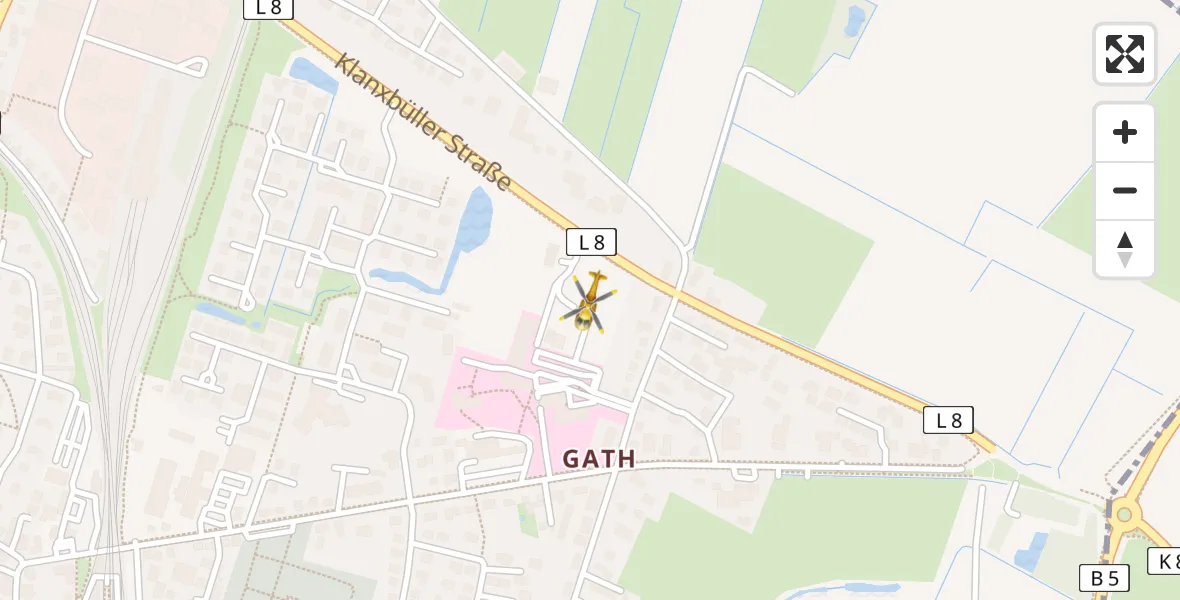Routekaart van de vlucht: Rettungshubschrauber nach Niebüll, Gather Landstraße