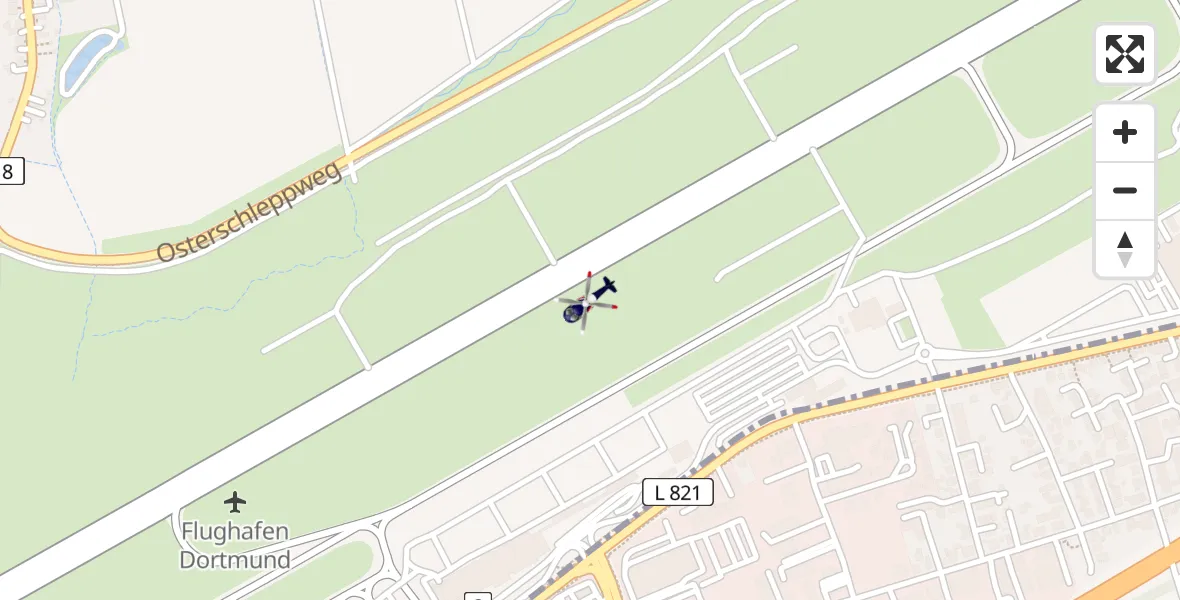 Routekaart van de vlucht: Polizeihubschrauber nach Dortmund Flughafen