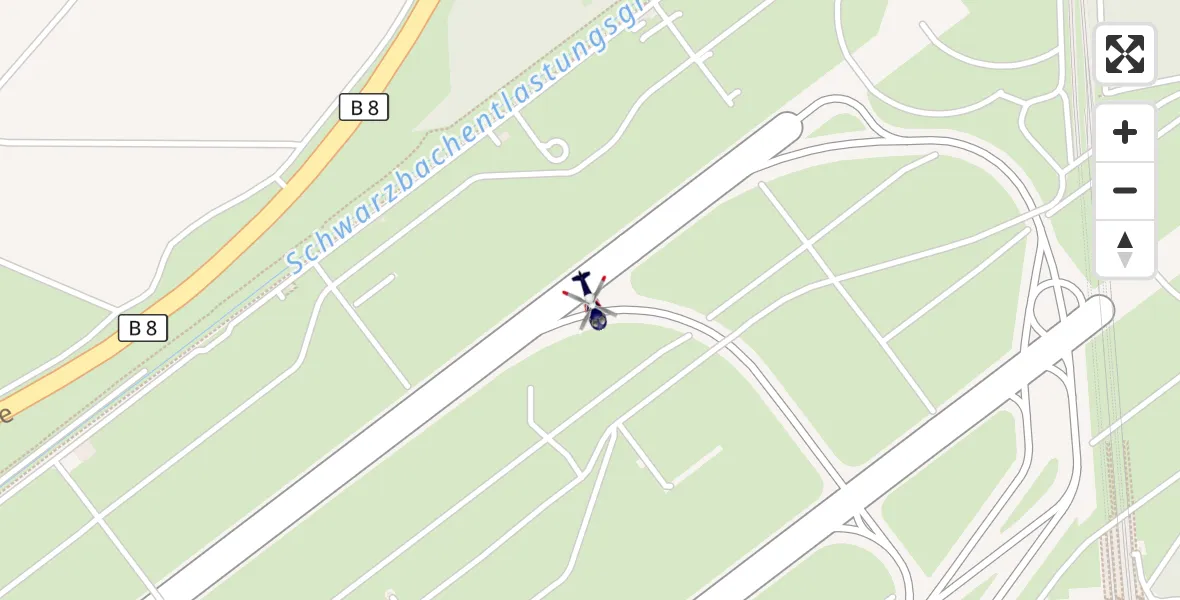 Flugroute Polizeihubschrauber Düsseldorf Flughafen - Düsseldorf Flughafen, 03 April 2026, 21:47