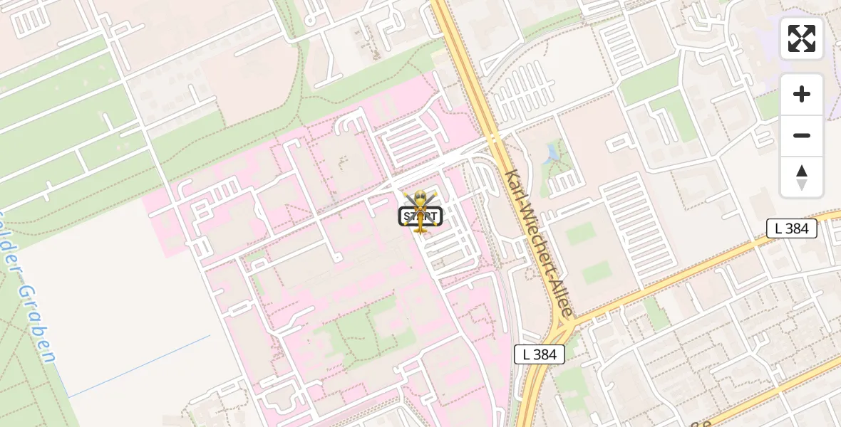 Routekaart van de vlucht: Rettungshubschrauber nach Hannover Luftrettung Hubschrauberlandeplatz (Christoph 4)