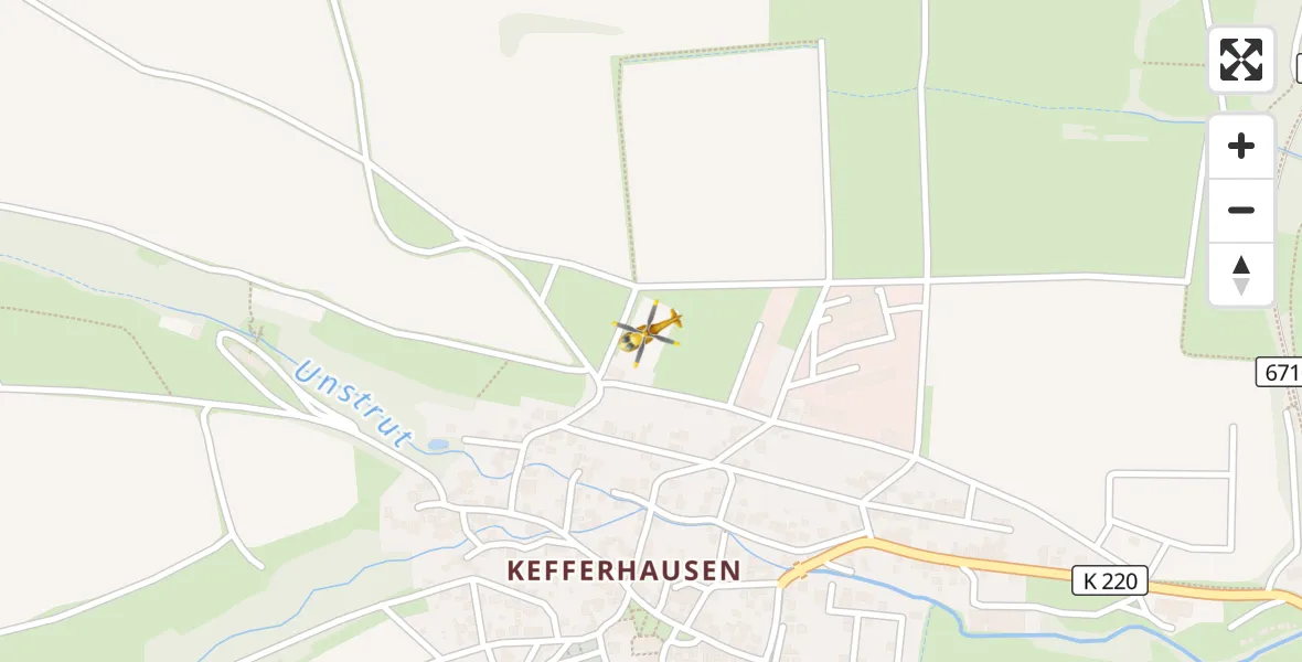 Flugroute Rettungshubschrauber Dingelstädt - Dingelstädt, 04 April 2026, 05:51