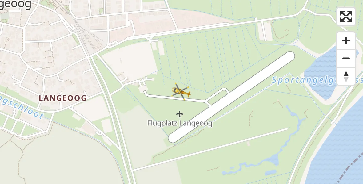 Flugroute Rettungshubschrauber Langeoog Flughafen - Langeoog Flughafen, 04 April 2026, 06:50