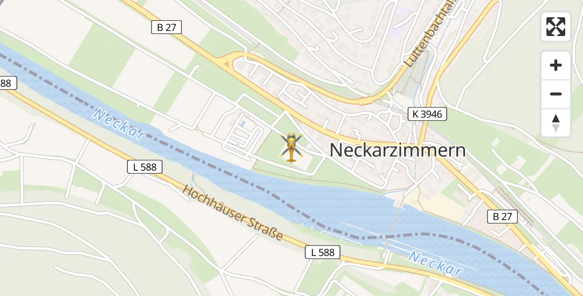 Flugroute Rettungshubschrauber Neckarzimmern - Neckarzimmern, 04 April 2026, 07:32